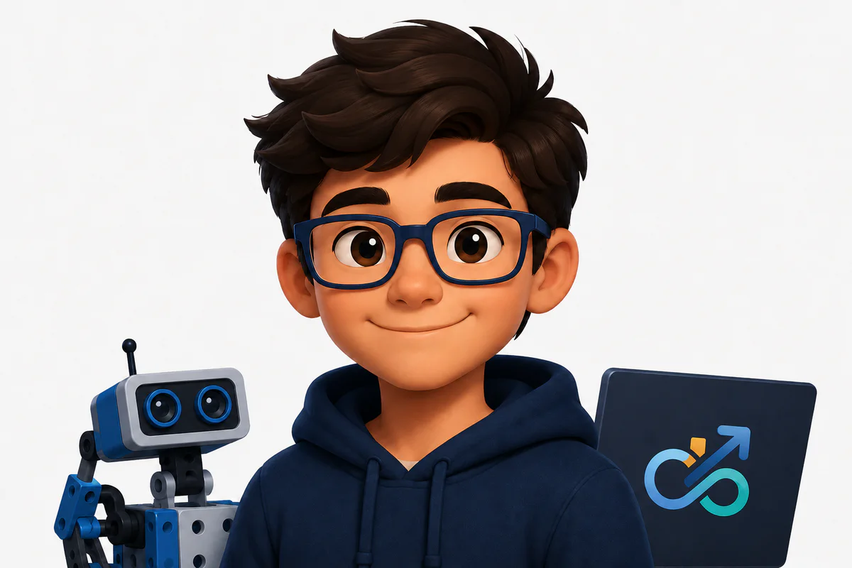 Student working with coding and robotics projects
